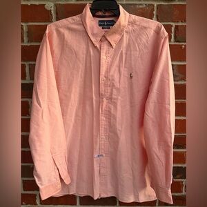 Polo Ralph Lauren Long Sleeve Button Down Classic Fit Nude Pony Oxford Shirt